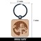 American Football Quarterback Throwing Ball Engraved Wood Square Keychain Tag Charm